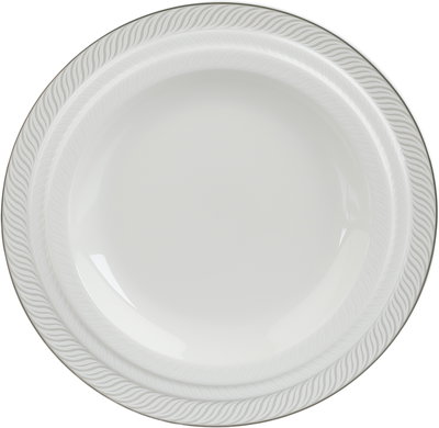 طقم تقديم سفرة بورسلان السيف غاليري، 65 قطعة، نقش فضي - أبيض product image 15