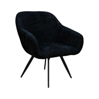 كرسي مودرن معدن، 85×60×60 سم، قماش بوكليه واسفنج - اسود product image 3