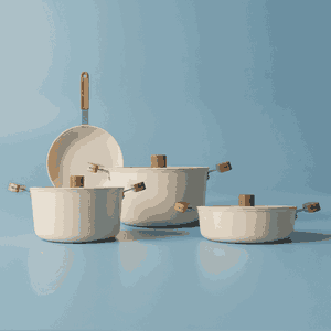 طقم قدور طهي سيراميك تورنادو، 7 قطع - بيج product image