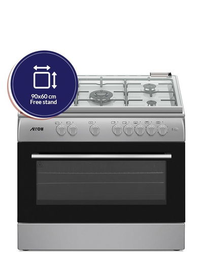 فرن غاز ارو، 60×90سم، 5 شعلات، RO-9060GSKS-CF - فضي product image 5