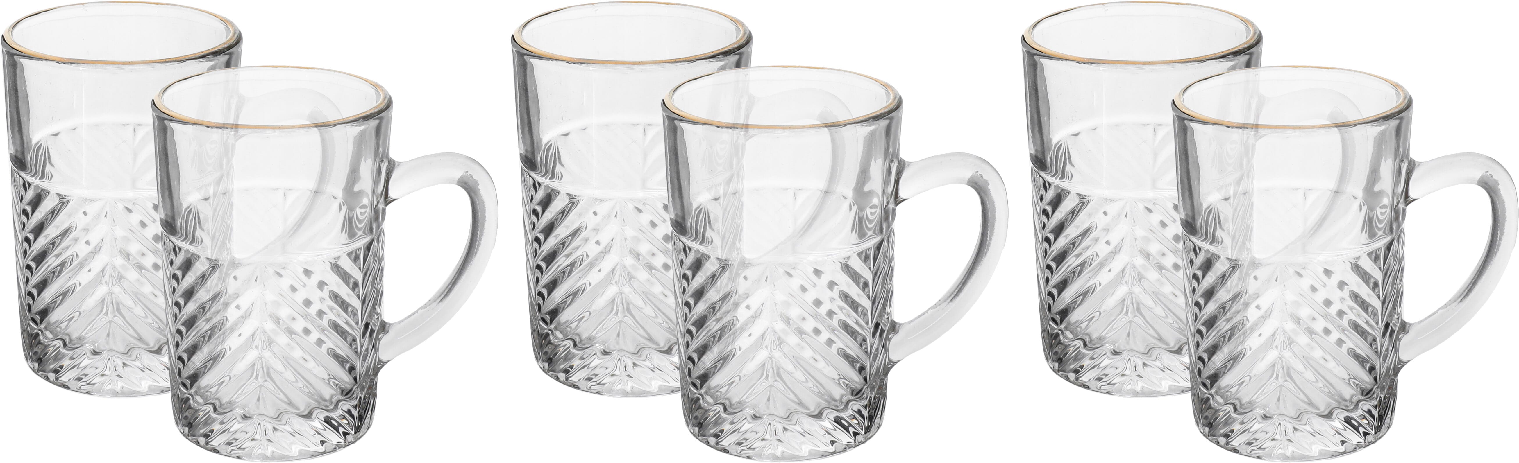 Max Glass Teapot Set, Gold Line, 6 Pieces - Clear product image
