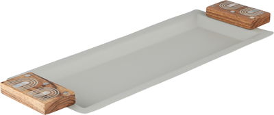 طقم زبادي ستانلس استيل السيف غاليري، 5×13×38 سم، 4 قطع، مسكة يد خشب - رمادي خشبي product image 4