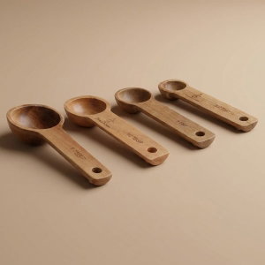ملاعق قياس خشب السيف غاليري، 4 قطع - بني product image