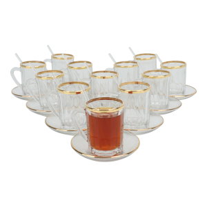 طقم بيالات شاي وفناجين وقهوة زجاج السيف غاليري، 50 قطعة - شفاف product image 2