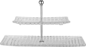 ستاند تقديم زجاج السيف غاليري، 2 دور، مسكة يد استيل، مستطيل - شفاف product image