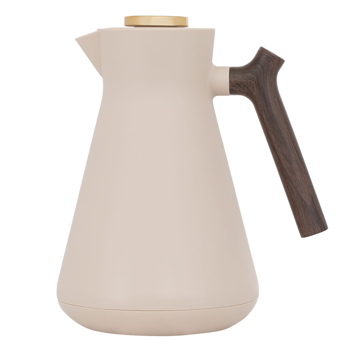 Everest Amada Thermos, 1 liter, wooden handle, thermal glass inner shell, plastic outer shell - beige product image