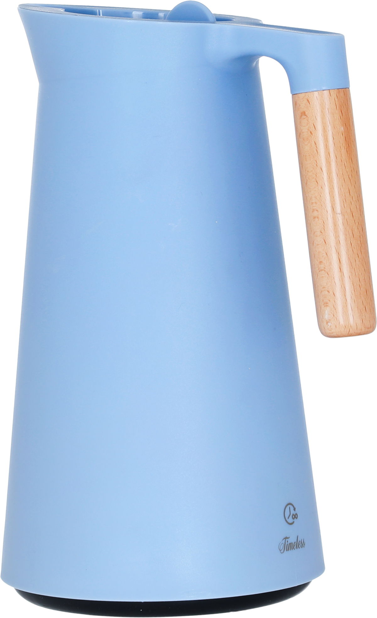 Timeless Linda Thermos, 1 liter, wooden handle, thermal glass inner container, plastic outer shell - light cyan product image 2