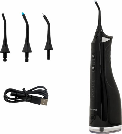 جهاز تنظيف أسنان لاسلكي شنب، قابل شحن، 3 أوضاع، فوهة تدور 360°، SH-011 - أسود product image 2