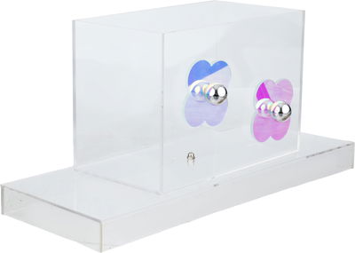 Al Saif Gallery Acrylic Serving Stand, 35X13.5X14.5 Cm, Rose-Decorated Base - Clear product image 2