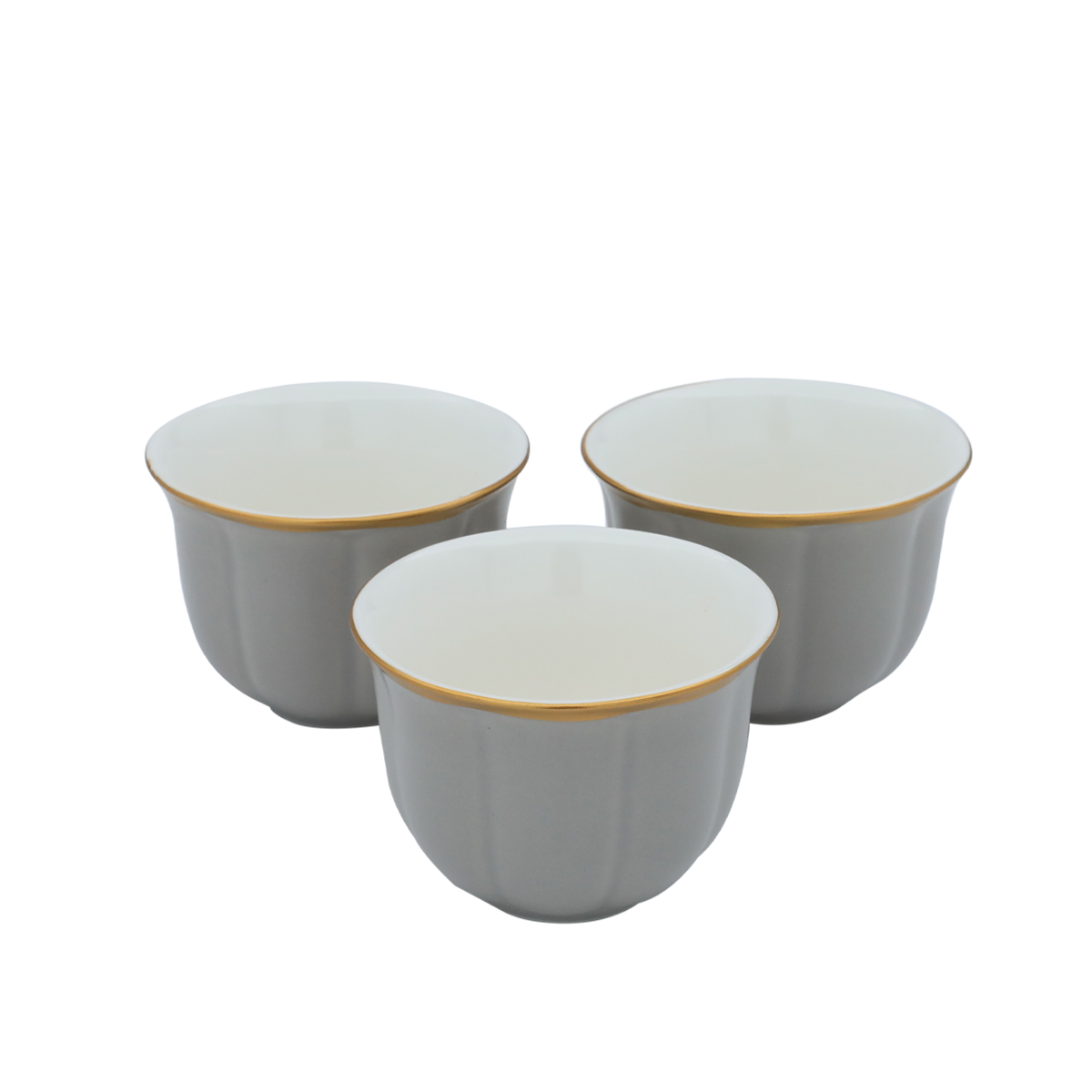 Al Saif Gallery Porcelain Arabic Coffee Cups Set, 80 ml, 12 Pieces - Gray product image 4