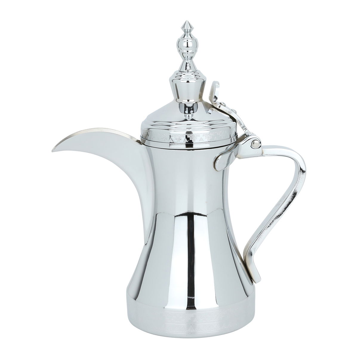 Al Saif Gallery Diwaniya Chrome Dallah, 26 cm - Silver product image