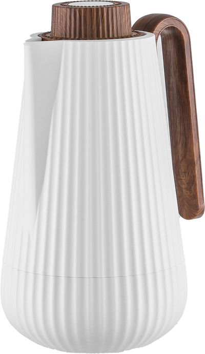 ترمس سمو جلوري، 0.7 لتر، يد خشبي، الخامة الداخلية زجاج، ضغاط - ابيض خشبي product image 3