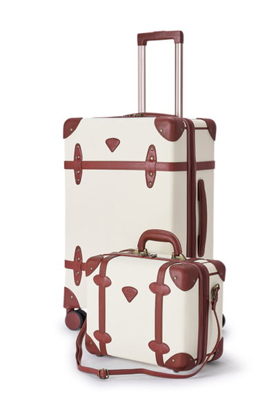 طقم شنط سفر جلد صناعي ليمرا، 4 مقاسات، 4 عجلات، زاويه 360 درجة، LMA-17810 - بيج بني فاتح product image 2