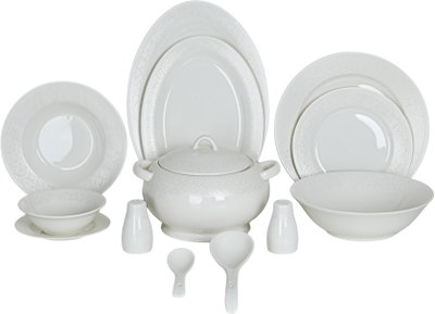 طقم سفرة بورسلان السيف غاليري، 44 قطعة، حواف مزخرفة - ابيض product image 15