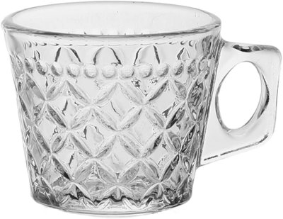 Crown Home Foundation Glass Coffee Cup Set, 80ml, 6 Pieces, Handle - Clear product image 2