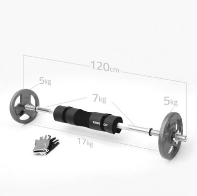 Kangaroo 20004152 Hand Barbell Set, 17 kg, Gloves - Silver product image 3