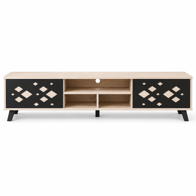 طاولة تلفزيون ألورا ، 40×180×45 سم، خشب MDF، أدراج - بيج خشبي أسود product image 2