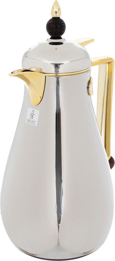 Al Saif Gallery Crystal Thermos Set, 1/0.7 liter, tofaria, thermal glass inner container, steel outer shell - silver product image 9