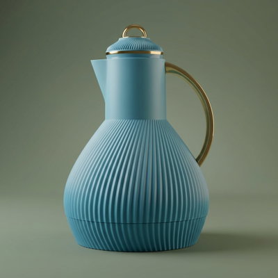 AliaAl Saif Gallery Thermos, 1 liter, Inner Glass, Pressure Cooker - Turquoise product image 1