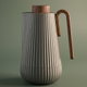 Glory Sumo Thermos, 1 liter, wooden handle, glass interior, push-button - dark gray wood finish product image 1