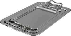 طقم صواني تقديم استيل الجهوري، 3 قطع - كروم product image 2