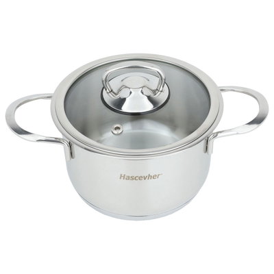 قدر استيل غطاء زجاج هاشفير، 900 مل، 14 سم - فضي product image 3