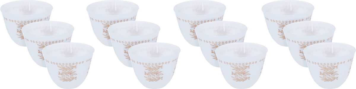 Arcopal Al Saif Gallery Arabic Coffee Cups Set, Korean, Engraved, 12 Pieces - White product image 2