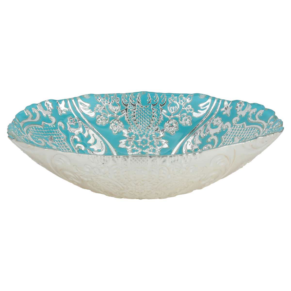 Al Saif Gallery Glass Serving Bowl, 21X15.6X4.9 Cm - Turquoise product image