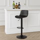 Modern Metal Bar Chair, 110×40×37 Cm, Leather And Foam Base - Black product image 1