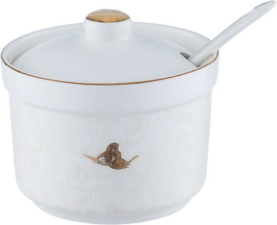 طقم تقديم شاي بورسلان + زجاج السيف غاليري، 29 قطعة، نقش عصفور - أبيض product image 4