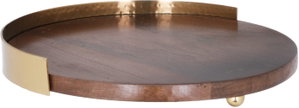 Saif Gallery wood serving tofir, 26 x 25 x 3 cm, circular, gold-brown frame product image