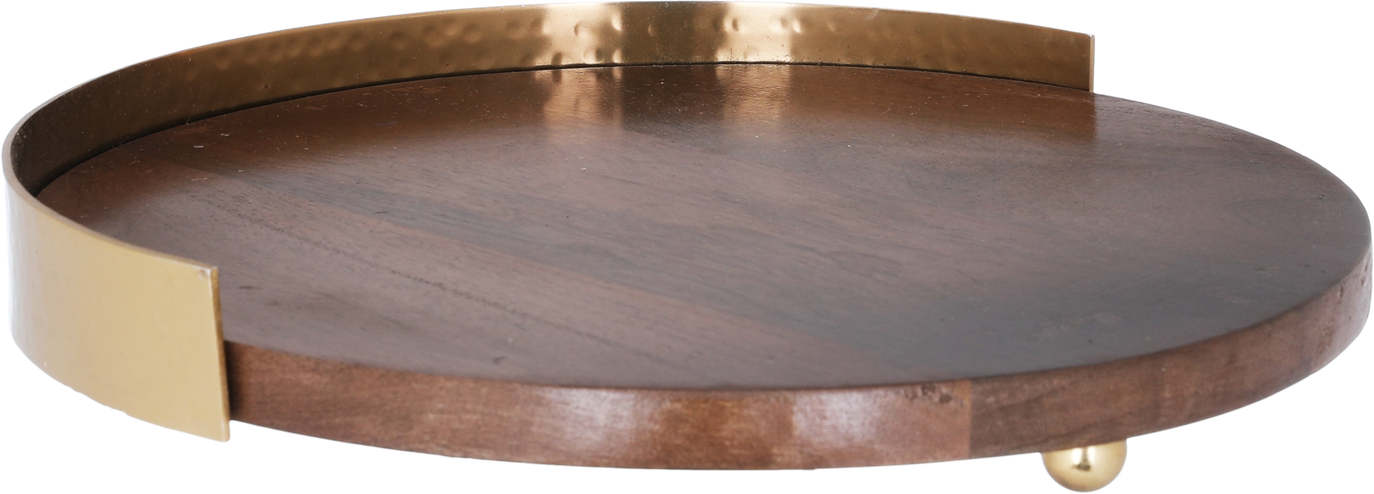 طوفرية تقديم خشب السيف غاليري، 26×25×3 سم، دائري، إطار ذهبي - بني product image 1