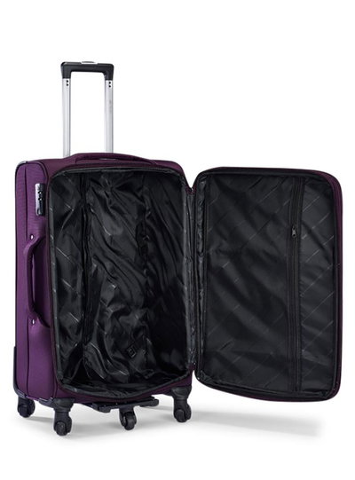 طقم شنط سفر قماش ليمرا، 3 مقاسات، 4 عجلات، حركة بزاوية 360 درجة، LMA-1003-1 - بنفسجي product image 5