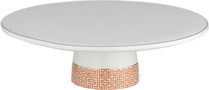 ستاند تقديم بورسلان ون مور، 32x32x9.8 سم، قاعدة، دائري - أبيض برتقالي product image