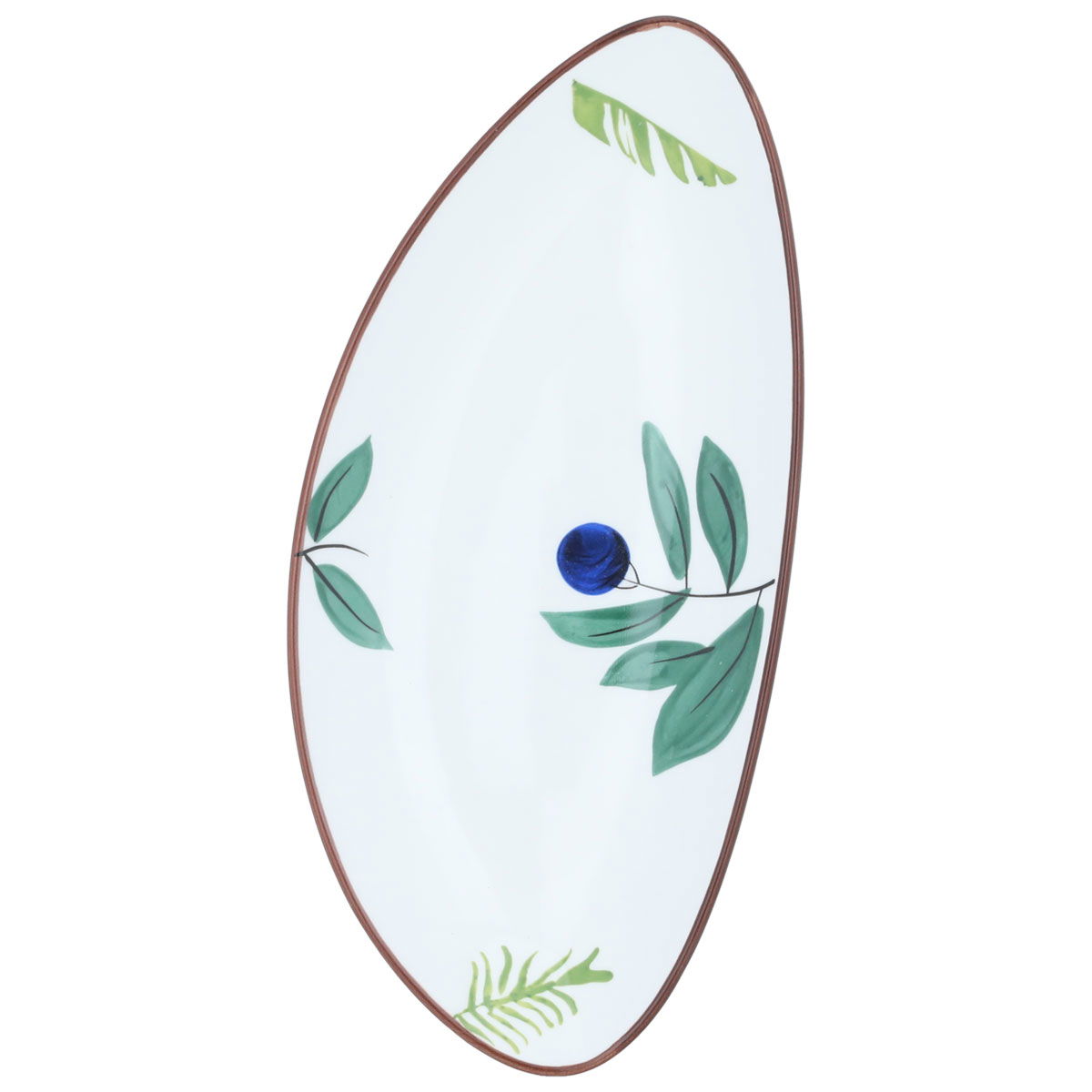 Al Saif Gallery porcelain dessert plate, 9.75 inches, oval, engraved - white product image 2