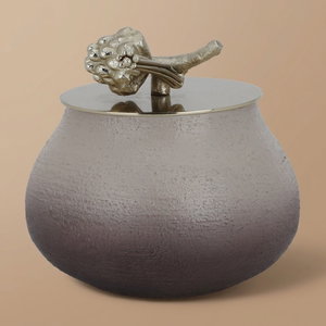 علبة بغطاء زجاج السيف غاليري، دائري - رمادي product image