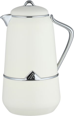 Lalooza Thermos Set, 2 pieces, 0.7/1 liter, glass interior, silver handle, push-button lid - white gold product image 2