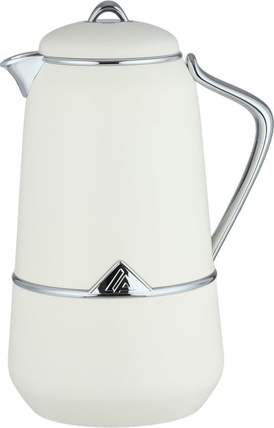 Lalooza Thermos Set, 2 pieces, 0.7/1 liter, glass interior, silver handle, push-button lid - white gold product image 2