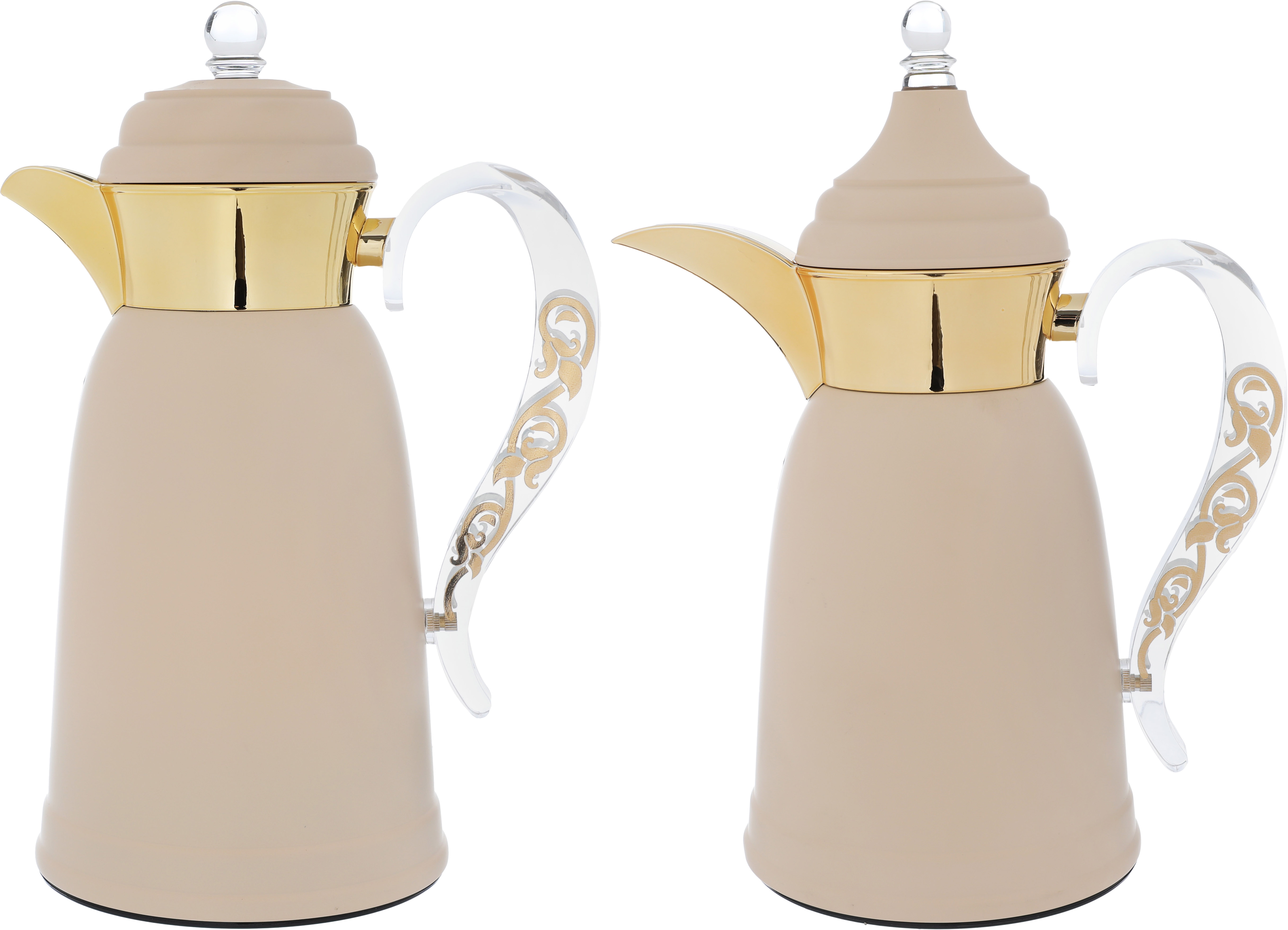 طقم ترامس قمر السيف غاليري، 0.7 / 1 لتر، حافظة داخلية زجاج حراري، هيكل خارجي استيل - بيج product image
