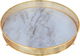 صينية تقديم استيل بحواف ألمنيوم السيف غاليري، 35×35×5.5 سم - رخامي أبيض product image 1