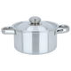 Robust aluminum pot with lid and handles, 20 cm, round - silver product image 1