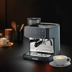 Nikai Espresso Coffee Maker, 2520-3000W, Built-in Grinder, 20 Bar, Digital Control Panel, NCM0001PG - Black product image 2