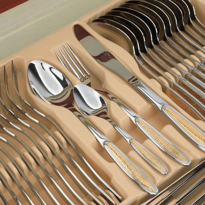 شنطة ملاعق استيل السيف غاليري، 72 قطعة - فضي ذهبي product image 5
