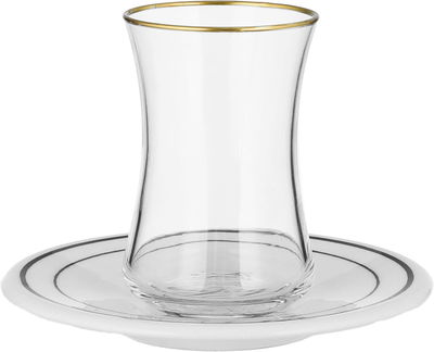 Al Saif Gallery glass tea set, two pieces - Clear product image 1