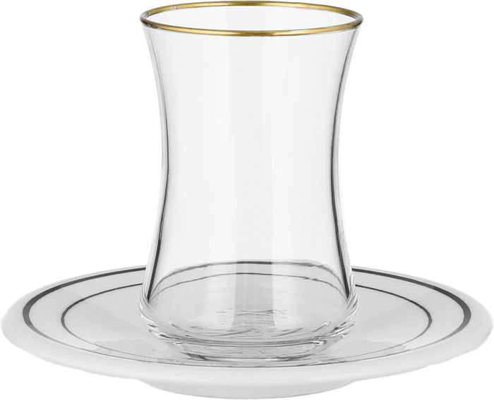 Al Saif Gallery glass tea set, two pieces - Clear product image 1