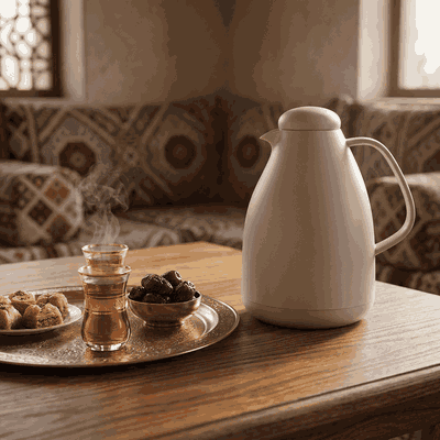 Al Saif Gallery Pro Penguin Thermos, 1 liter, glass inner container, plastic outer shell - brown product image 2