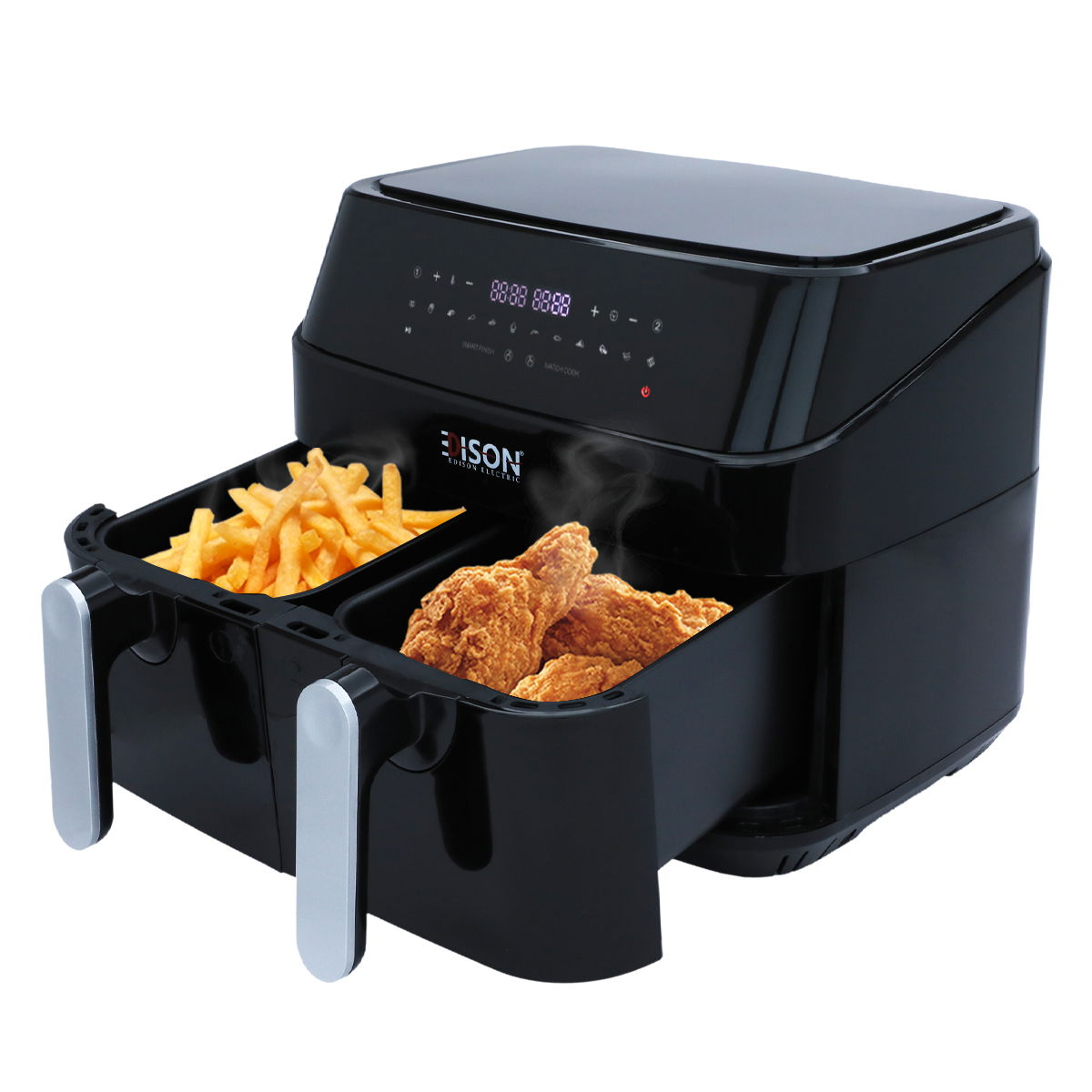 Edison Air Fryer, 12 Functions, 2 Doors, 9L, 1750W - Black product image