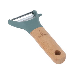 Alsaif Gallery Silicone Peeler, Wooden Handle - Green product image 2