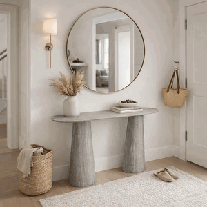 كونسول مدخل استقبال خشب، 120×76×35 سم - رمادي فاتح product image 2