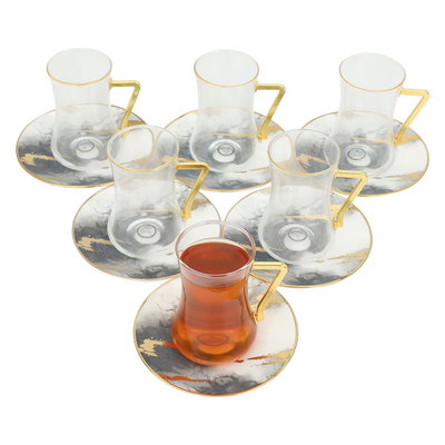 طقم بيالات شاي وفناجين قهوة، 18 قطعة - بورسلان product image 2